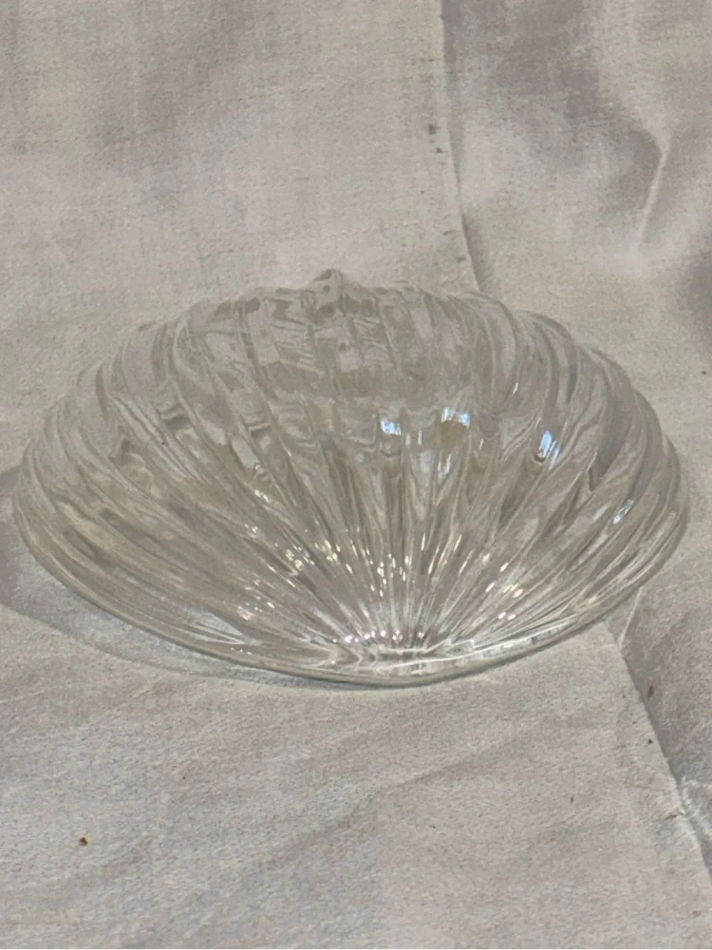 Vintage Clear Optic Swirl Glass Serving Bowl Set 7 Piece Mid Century Style